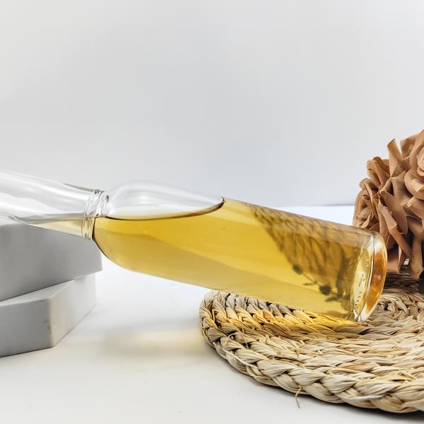 Acceptable Customer's Logo Clear Color Long Neck 50ml 100ml Glass Oil Bottle with Cork Cap