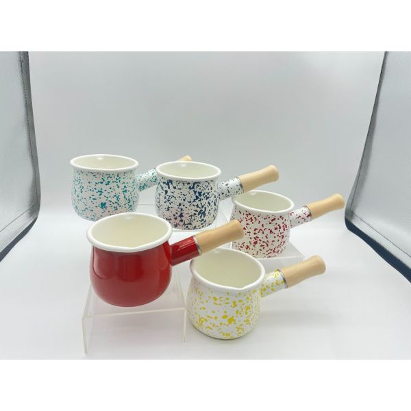 Daily Enamel Cookware Colorful Sprinkle Saucepan Milk Pan Mini Butter Warmer