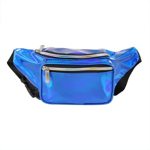 Unisex Holographic Fanny Pack with Adjustable Belt for Rave Festival Travel