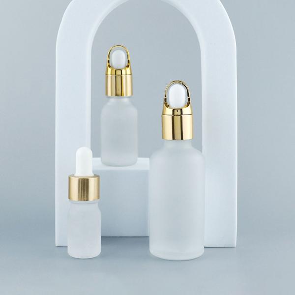 Изготовленная на заказ стеклянная косметическая бутылка 30ml 1oz сыворотки заморозила круглую бутылку капельницы плеча для эфирных масел