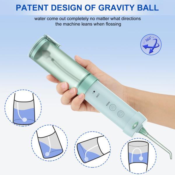 IPX7 Grade Mini Water Jet Flosser Mouth Cleaner 5 Modes With 200ml Water Tank