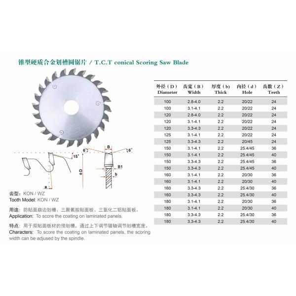 Le CTT de 100MM à de 180mm scie la lame de coupe en métal de CTT de lame