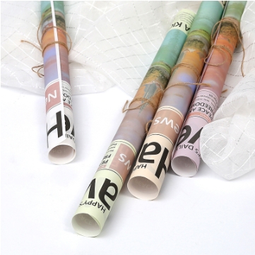 English Newspaper Flower Bouquet Wrapping Paper in 2 Colors for Gift Packaging
