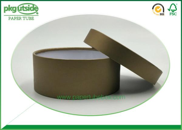 Rigid Cardboard Kraft Paper Tube Box Foil Stamping Cylinder Shape Eco - Friendly