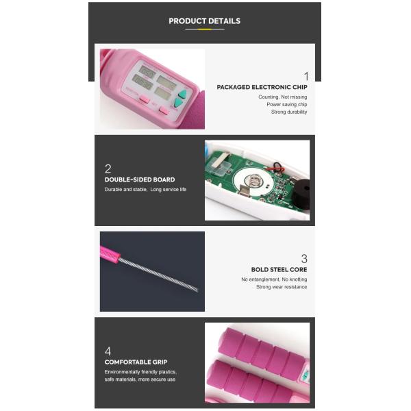 Фитнес скакалка унисекс гимнастика фитнес скакалка OK-168 с цикл счетчик до 9999 и красочный дизайн