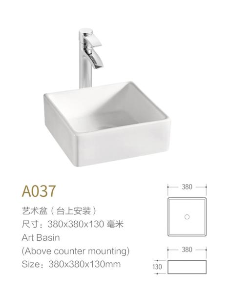 Square Porcelain Sink Small Decal Bathroom Wash White Hand Basin