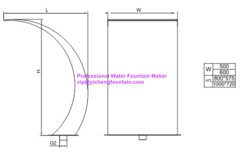 Fall Nozzle Water Fountain Equipment For Outdoor / Indoor Pools Cambered Shape