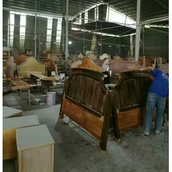 Tall headboard 0/set Walnut painting Rubber Wood Bedroom Furniture set in Pine bedboard