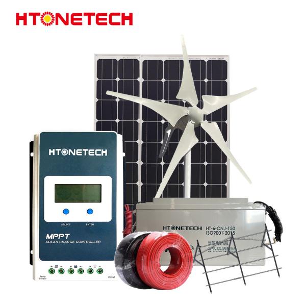 HTONETECH 300W 36V Sistema de Bateria Solar para Casa Combinação Solar eólica