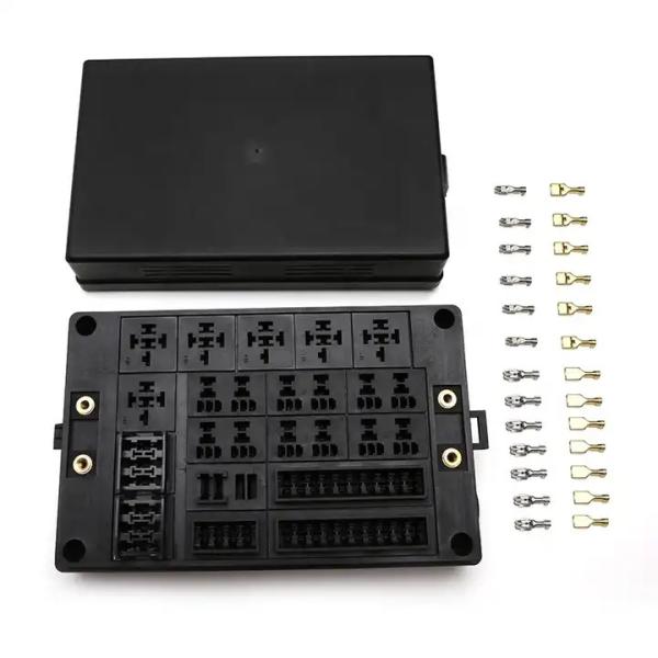 Black Plastic Track Bussed Mini Aux Fuse Relay Box fuse relay fusible link box For Auto Circuit Protection porte fusible