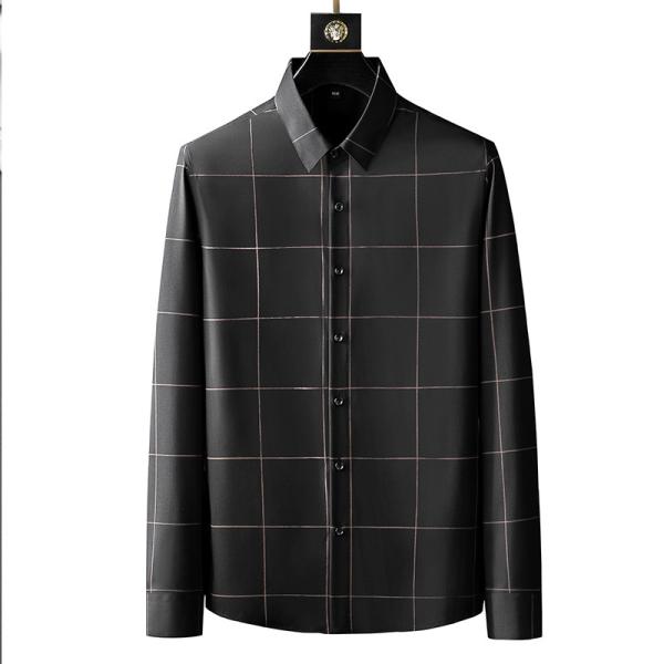 100% Cotton Men's Plaid Shirts Autumn Fashion Casual Large Size Long Sleeve Crop Shirt