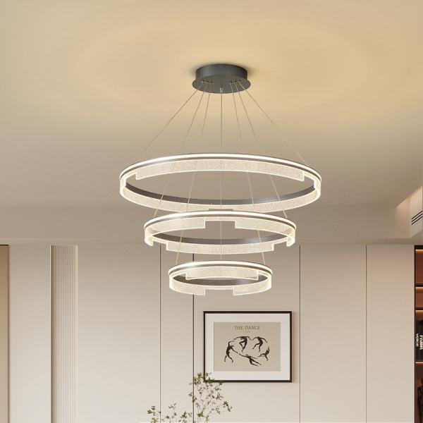 Полирующий металл материал LED современный круглый люстра 20 - 30м2