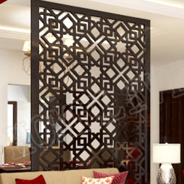Laser cut stainless steel Polished/ Satin Brushmetal screen for interior decoration