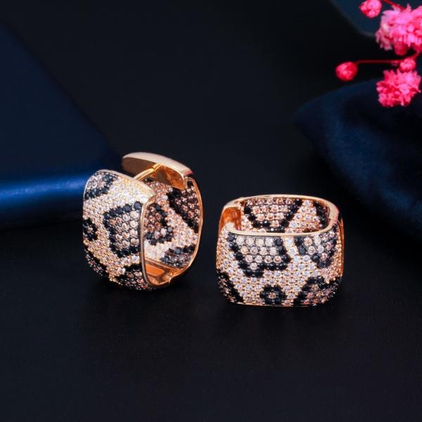 Luxuries CZ Earrings for Women Gold Zirconia Zebra Earrings Brides Bridesmaid jewelry earrings necklace jewelry set