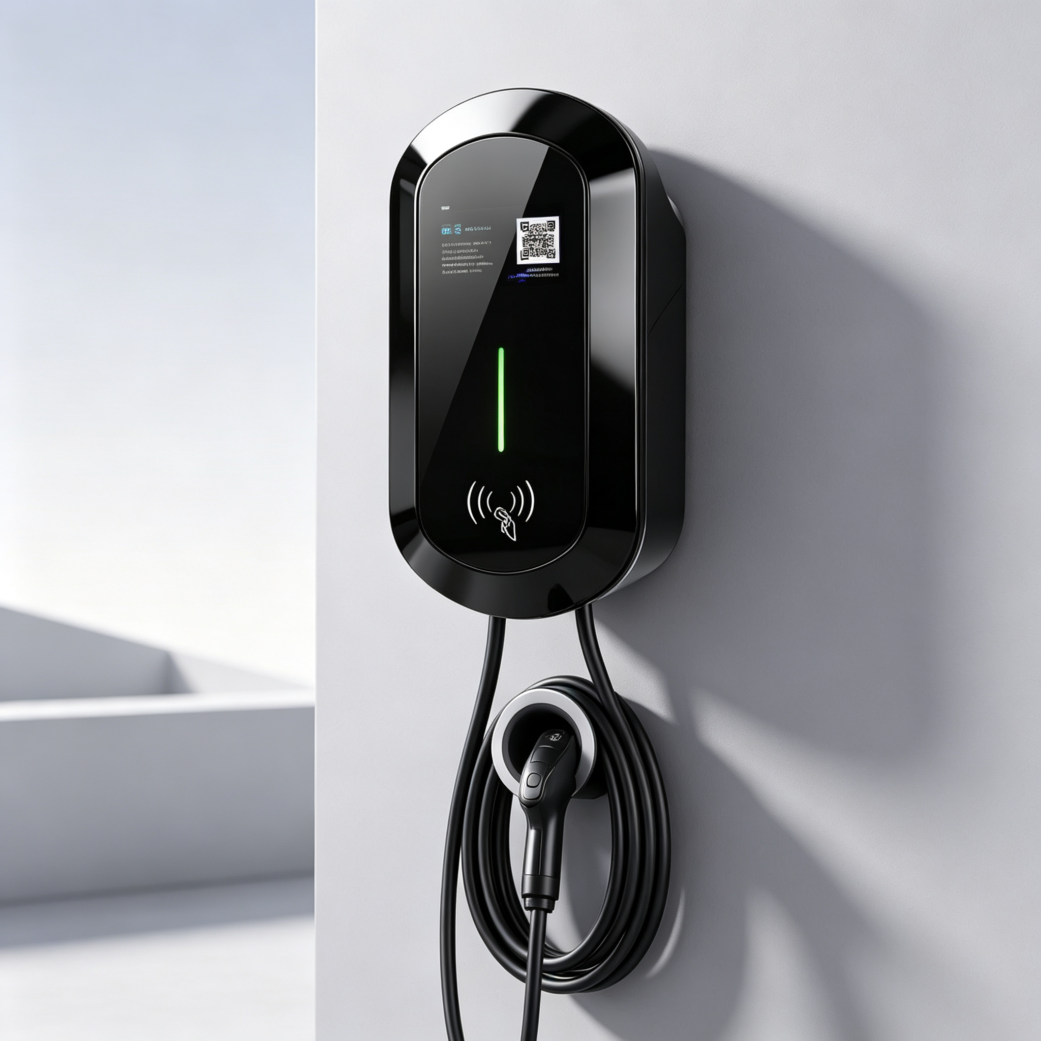 Wall mounted Pillar type R8 AC Charging Station Anti Salt Spray type2 EV Charger 11kw 16A 380V IP54 5.64 inch LCD Display for Home Business Charging Scenarios