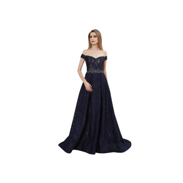 Customize Fluffy Embroidery Arabic Evening Dresses Lady Formal Dress