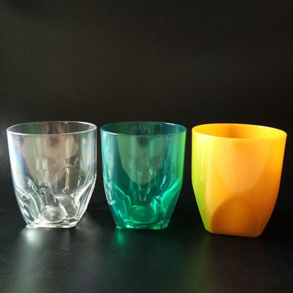 Reusable San Plastic Whisky Glasses 12oz Acrylic Drink Glasses Tumblers Flat Bottom