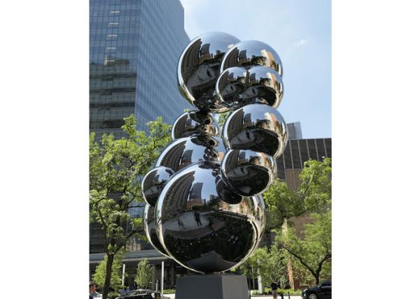 Grande escultura lustrada alta de aço inoxidável da bola do jardim para a paisagem urbana