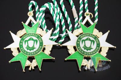 Gold Belgium Carnival Celebration Metal Award Medals Badge , Zinc Alloy Sports Medals