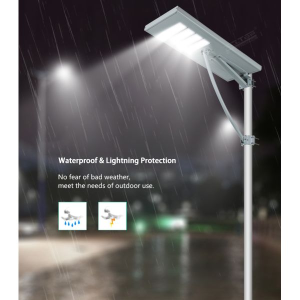Integrated Solar Street Light with 3030 LEDs 160lm/W and LiFePO4 Battery