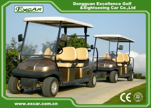 6 Person Electric Golf Buggy Brown Color Separately Motorised Golf Buggies