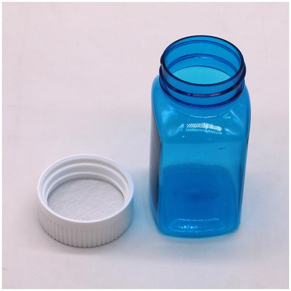 Bouteille solide Bouteille en poudre avec bouchon à vis Bouteille en plastique transparent carré en PET de 120 ml