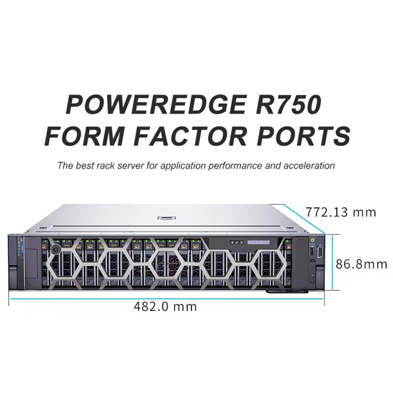 High Performance DELLs R750 Server with Xeon Processor 2U Rack Server with DDR4 Memory and 2TB HDD for Computer Applications