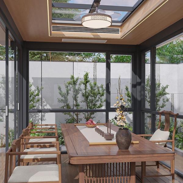 Louver en alliage d'aluminium de type métallique tournant gazebo de salon pour la protection solaire de la cour et du jardin