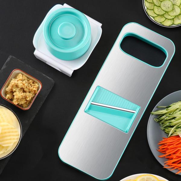 Manual Household Hand Held Vegetable Mandoline Slicer With Stainless Steel Blades