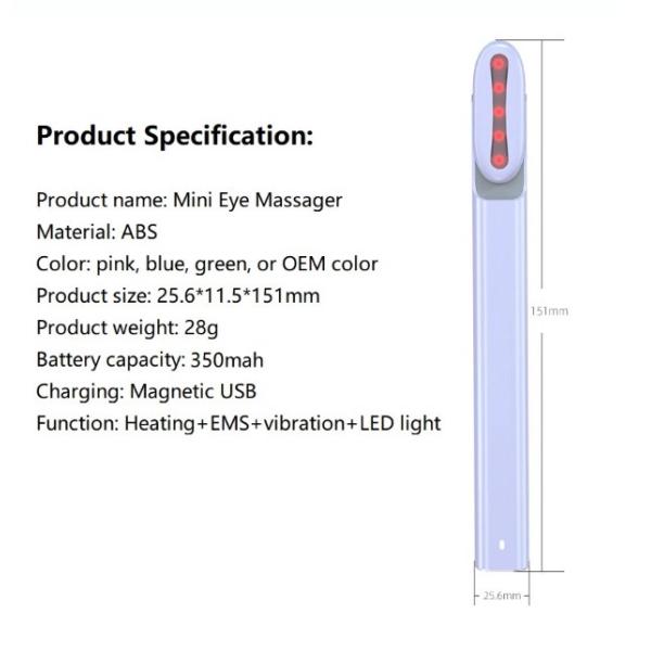 Personal Health Care 155*18.3*23.4 mm Rotation Microcurrent Ems Eye Massager Pen Wand