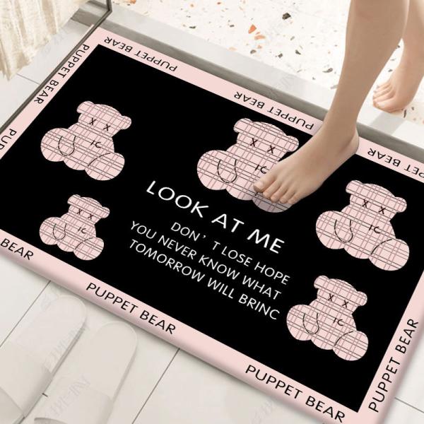 Циновка кухни выскальзывания кристаллического ковра Bathroom мультфильма бархата водоустойчивого анти-