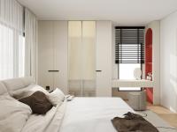 Meubles de chambre à coucher de rangement moderne adapté Closet Porte en verre Marcher dans le placard en bois avec miroir