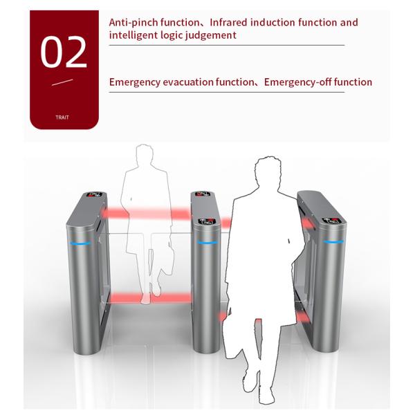 Optical Swing Stainless Steel Turnstile Standard For Access Control