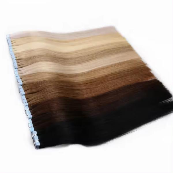 Invisible Blonde Tape In Seamless 100 Human Hair Extension Kinky Straight Double Drawn Raw Virgin Hair
