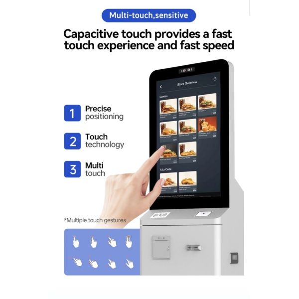 43 Inch Android Automatic Touch Screen Restaurant Self Ordering Machine With Scanner and Printer