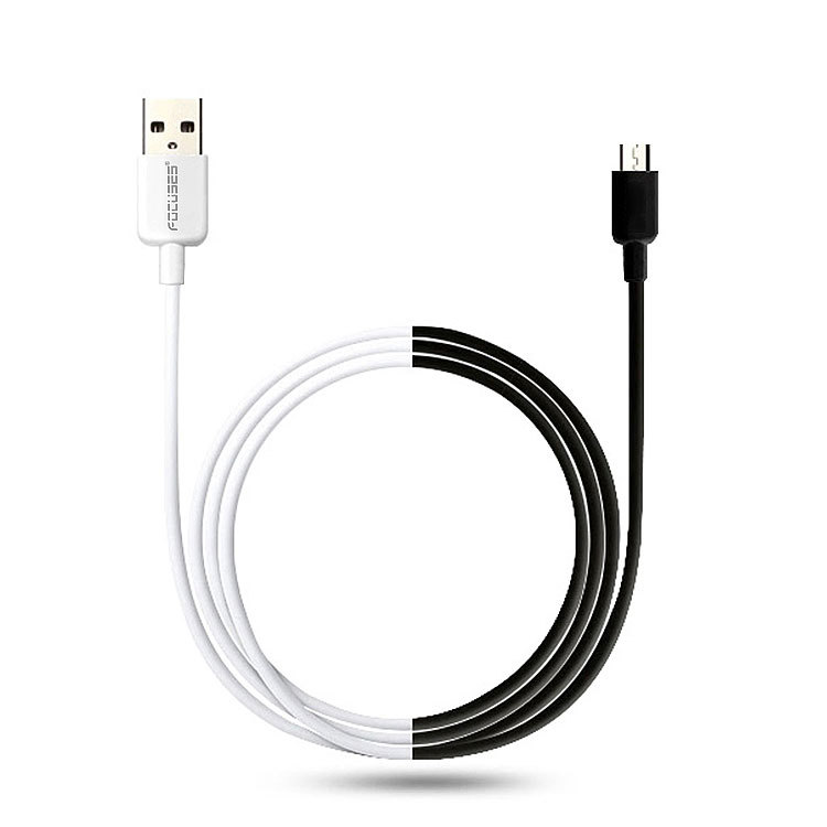 FOCUSES Micro USB Cable Fast Charging Data Sync Cord Alloy Connector TPE Wire 1M 2M 3M For Samsung Xiaomi Huawei Android Mobile Phone Charger Cable White
