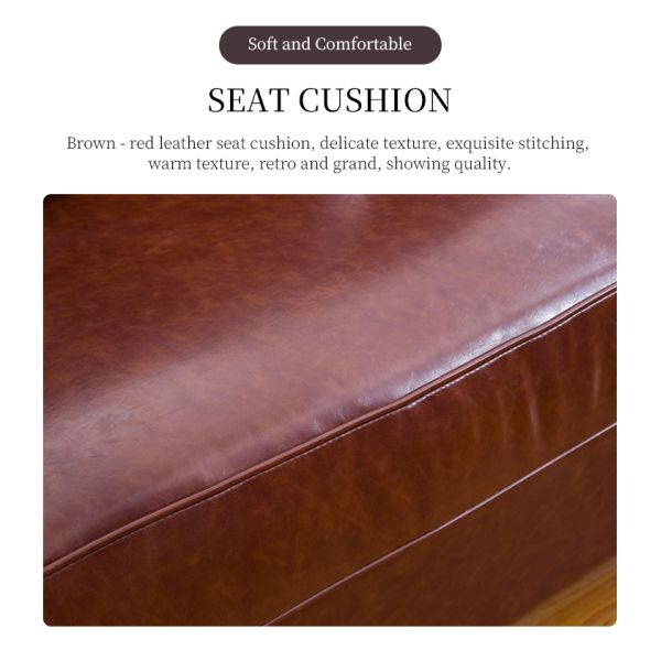 Nidea #8956 Luxury Genuine Leather Sectional Sofa Set American Retro Design Comfortable Durable for Living Room Office Apartment Hotel Use