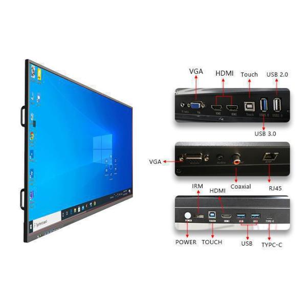 75 Inch 4K Resolution Interactive Touch Screen Whiteboard with Android 14.0 for Business Meetings