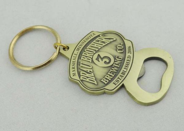Brau Brothers Promotional Keychain with Bottle Opener and Antique Brass Plating