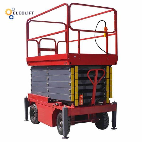 Powder Painting Mobile Car Scissor Lift 19 Ft Electric Powered