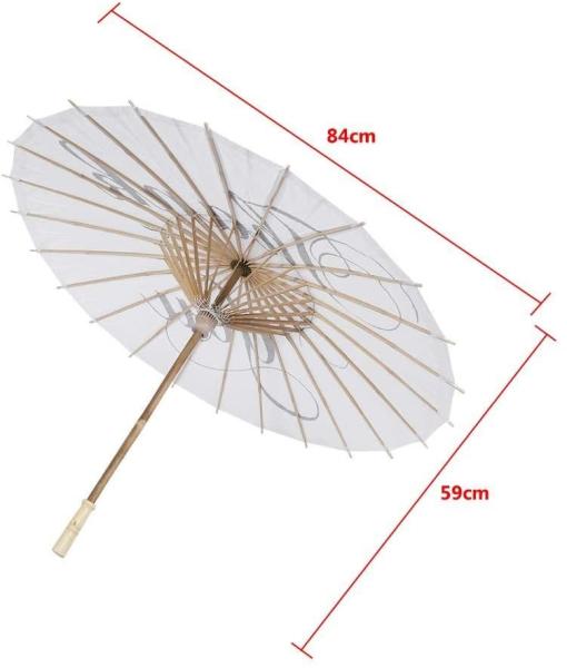 White Paper Wedding Parasol Umbrella Bridal Decorations 84cm Diameter