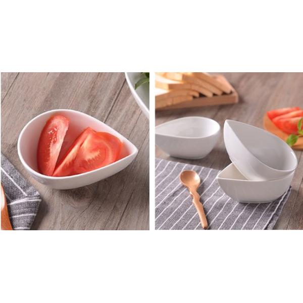Irregular Shaped Oven Safe Porcelain Snack Bowls Scratch Resistant