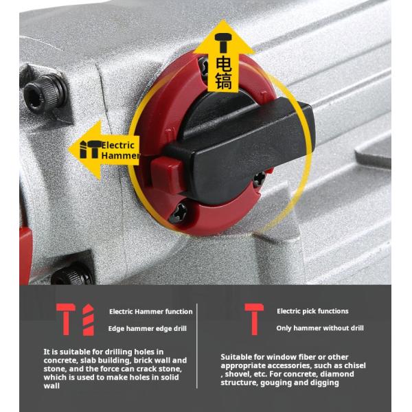 Промышленный электрический ударный молоток многофункциональный бетонный слой молоток 2200W
