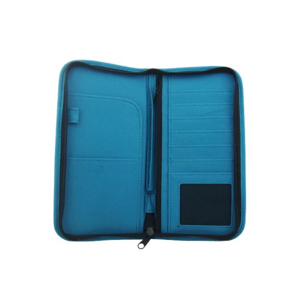 Durable Family Passport Holder Organizer , Waterproof Accessories Travel Bag Blue Color