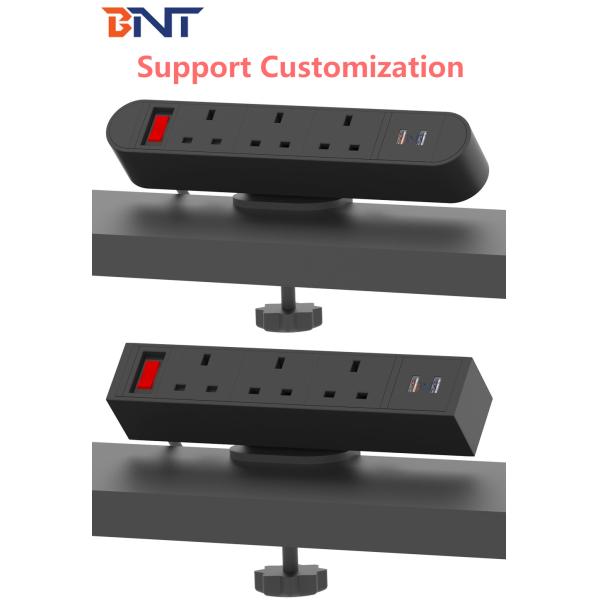 Выход запаса 3 BOENTE новый с USB ограничителя перенапряжения переносит черное на изготовителе электророзетки края стола съемном настольном