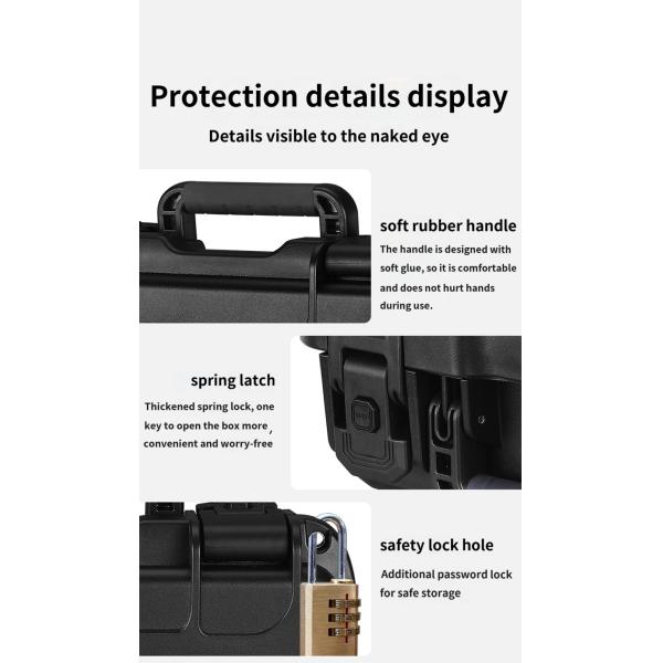 IP67 impermeable Hard Plastic Instrument Carry Tool Case Color personalizado aceptable personalizable para equipos eléctricos