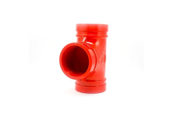 Red Epoxy Ductile Iron Grooved Pipe Fittings Grooved Mechanical Tee 1 - 24