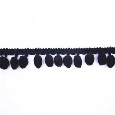 OEKO enegrecem o poliéster 100% 3cm Pom Pom Edge