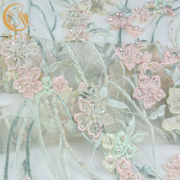 Превосходное ткани шнурка Applique отрезка руки полиэстера подгонянное для платья свадьбы