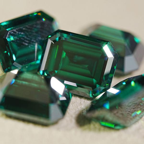 Green Emerald Princess Cut 1 Carat Moissanite Loose Stone Diamond